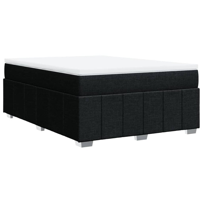 Pat box spring cu saltea, negru, 140x200 cm, textil - WALTI WALTI