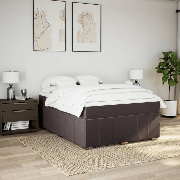 Pat continental cu saltea, maro închis, 140x200 cm, textil - WALTI WALTI