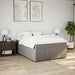 Pat box spring cu saltea, gri taupe, 160x200 cm material textil - WALTI WALTI