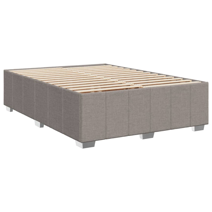 Pat box spring cu saltea, gri taupe, 160x200 cm material textil - WALTI WALTI