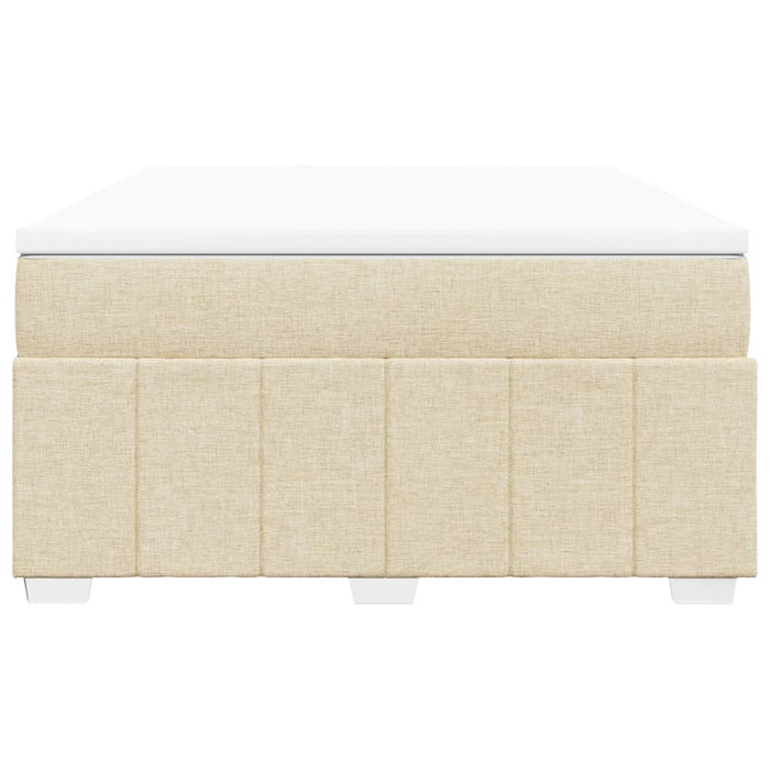 Pat box spring cu saltea, crem, 160x200 cm, material textil WALTI