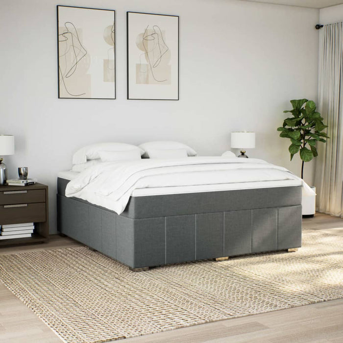 Pat box spring cu saltea, gri închis, 180x200 cm, textil - WALTI WALTI