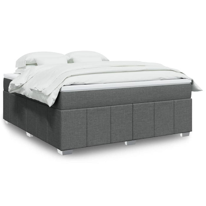 Pat box spring cu saltea, gri închis, 180x200 cm, textil - WALTI WALTI