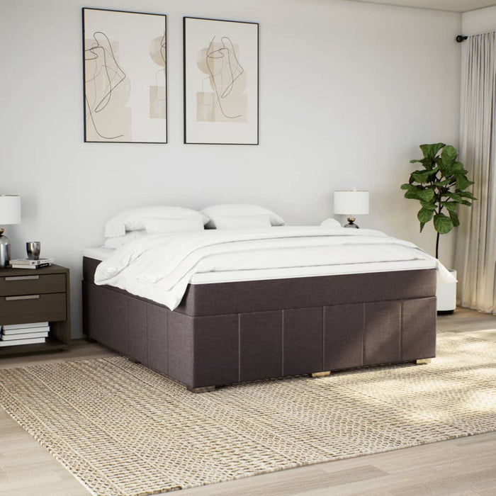 Pat continental cu saltea maro închis 180x200cm material textil - WALTI WALTI