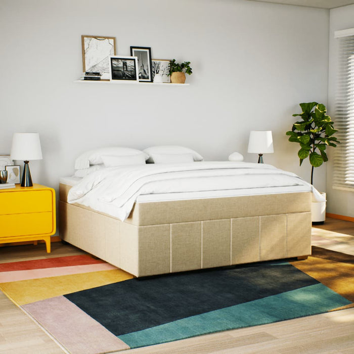 Pat continental cu saltea, crem, 180x200 cm, textil - WALTI WALTI