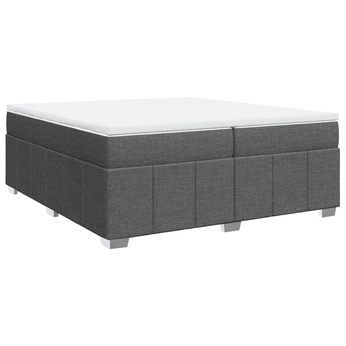 Pat box spring cu saltea, gri închis, 200x200 cm, textil - WALTI WALTI