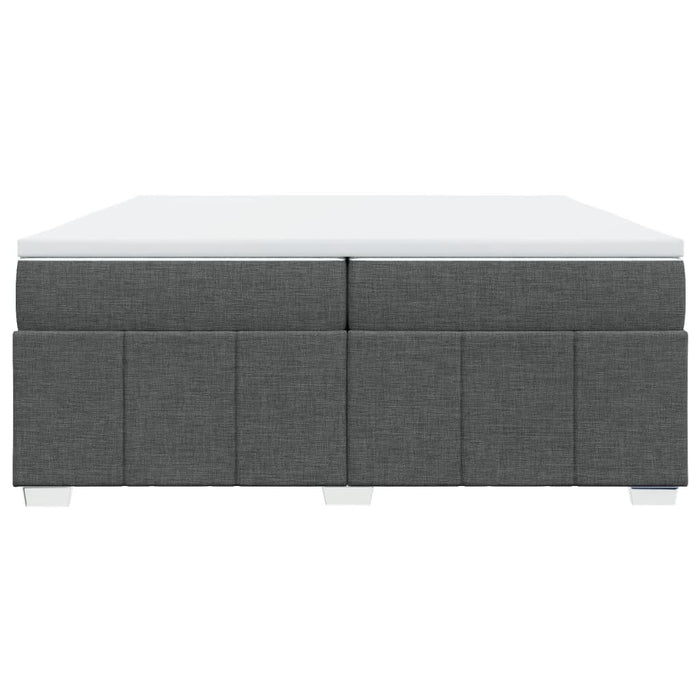 Pat box spring cu saltea, gri închis, 200x200 cm, textil - WALTI WALTI