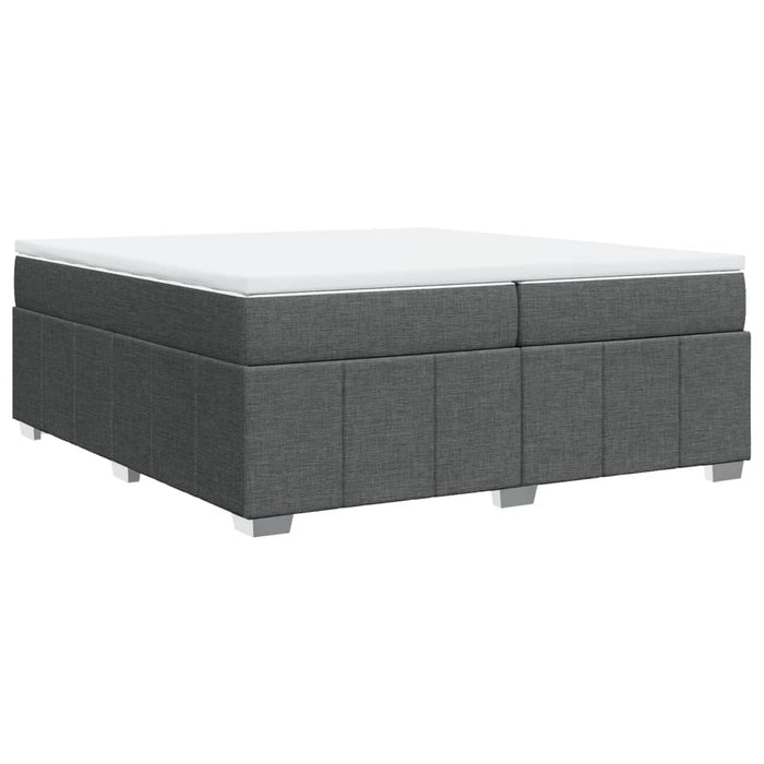 Pat box spring cu saltea, gri închis, 200x200 cm, textil - WALTI WALTI