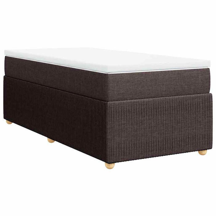 Pat box spring cu saltea, maro închis, 80x200 cm, textil WALTI