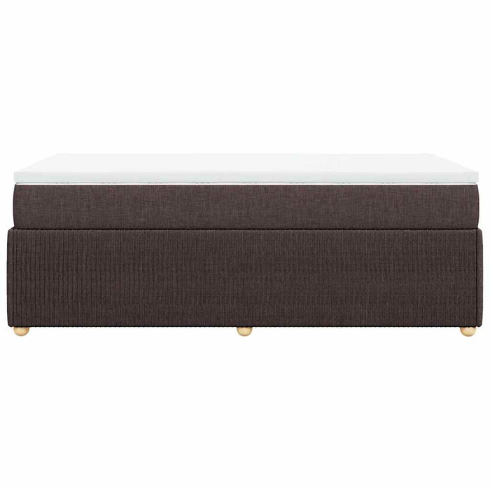 Pat box spring cu saltea, maro închis, 80x200 cm, textil WALTI