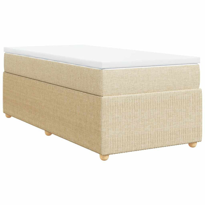 Pat box spring cu saltea, crem, 80x200 cm, textil - WALTI WALTI
