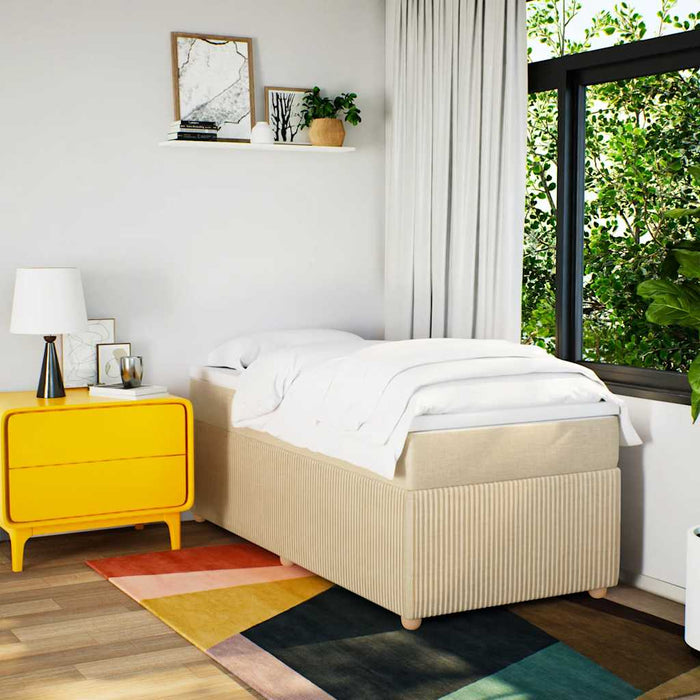 Pat box spring cu saltea, crem, 80x200 cm, textil - WALTI WALTI
