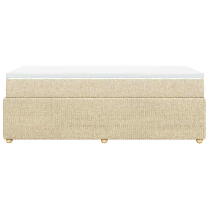 Pat box spring cu saltea, crem, 80x200 cm, textil - WALTI WALTI