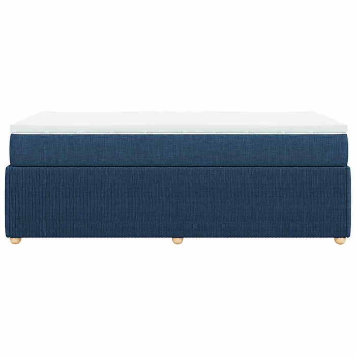 Pat box spring cu saltea, albastru, 80x200 cm, textil - WALTI WALTI