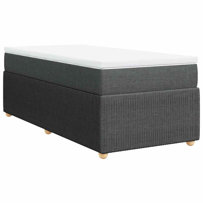 Pat box spring cu saltea, gri închis, 90x190 cm, textil - WALTI WALTI