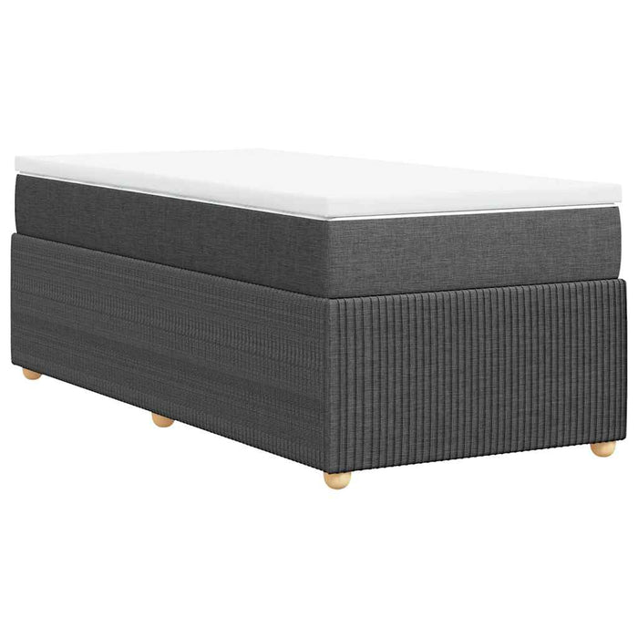 Pat box spring cu saltea, gri închis, 90x190 cm, textil - WALTI WALTI