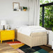 Pat box spring cu saltea, crem, 90x190 cm, textil - WALTI WALTI