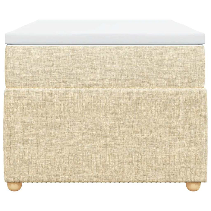 Pat box spring cu saltea, crem, 90x190 cm, textil - WALTI WALTI