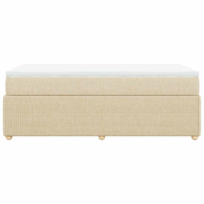 Pat box spring cu saltea, crem, 90x190 cm, textil - WALTI WALTI