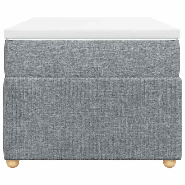 Pat box spring cu saltea, gri deschis, 90x200 cm, textil - WALTI WALTI