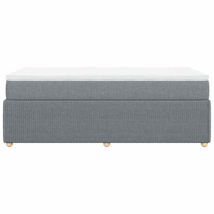Pat box spring cu saltea, gri deschis, 90x200 cm, textil - WALTI WALTI