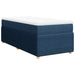 Pat box spring cu saltea, albastru, 100x200 cm, textil - WALTI WALTI
