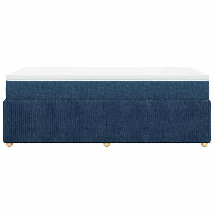 Pat box spring cu saltea, albastru, 100x200 cm, textil - WALTI WALTI