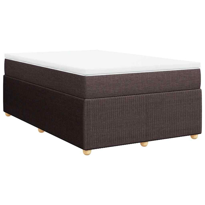 Pat box spring cu saltea, maro închis, 120x190 cm, textil WALTI