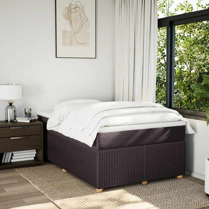 Pat box spring cu saltea, maro închis, 120x190 cm, textil WALTI