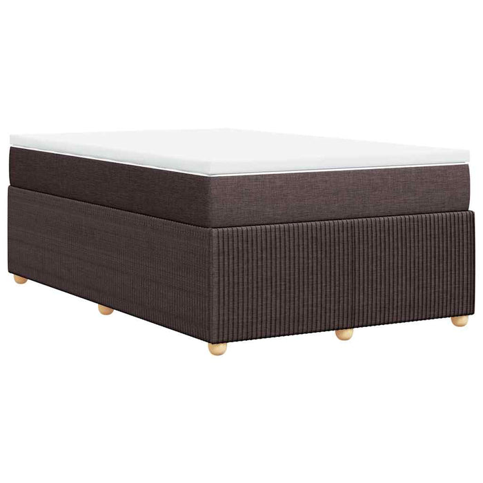 Pat box spring cu saltea, maro închis, 120x190 cm, textil WALTI