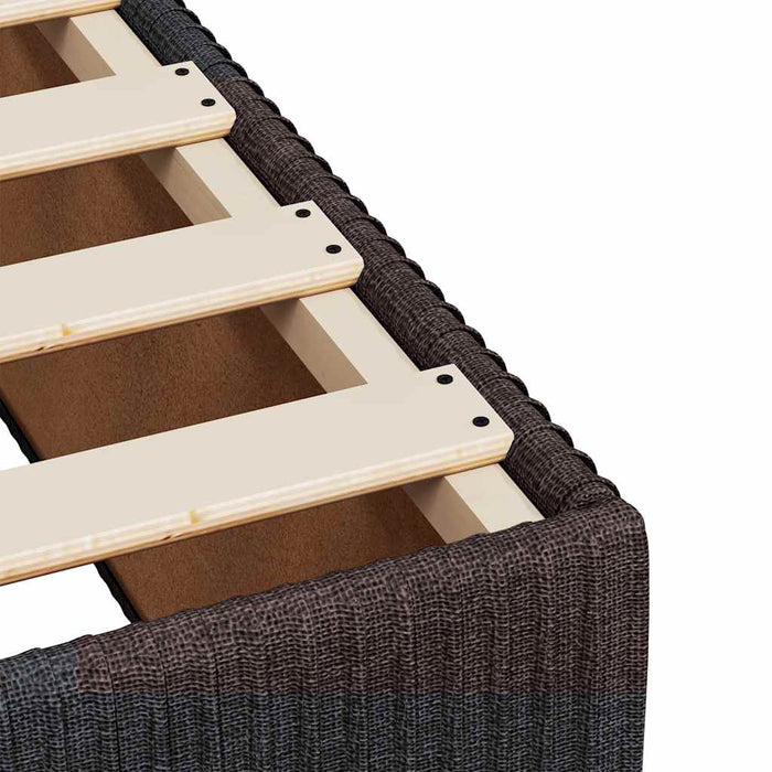 Pat box spring cu saltea, maro închis, 120x190 cm, textil WALTI