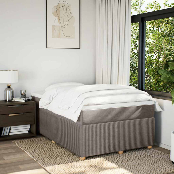 Pat box spring cu saltea, gri taupe, 120x200 cm, textil WALTI