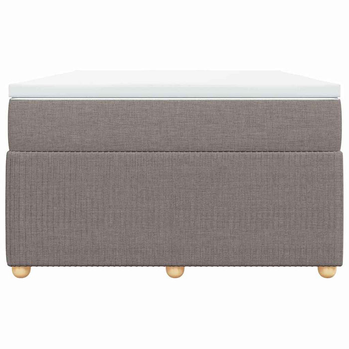 Pat box spring cu saltea, gri taupe, 120x200 cm, textil WALTI