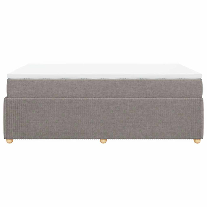 Pat box spring cu saltea, gri taupe, 120x200 cm, textil WALTI