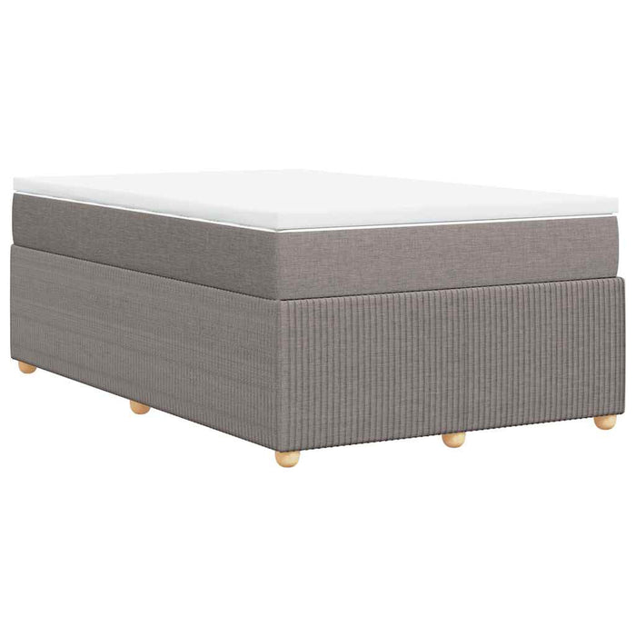 Pat box spring cu saltea, gri taupe, 120x200 cm, textil WALTI