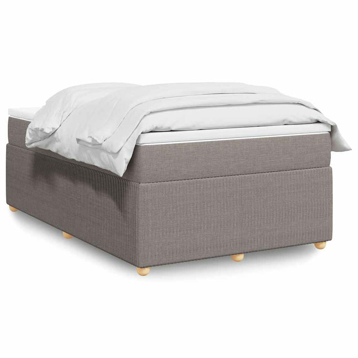Pat box spring cu saltea, gri taupe, 120x200 cm, textil WALTI