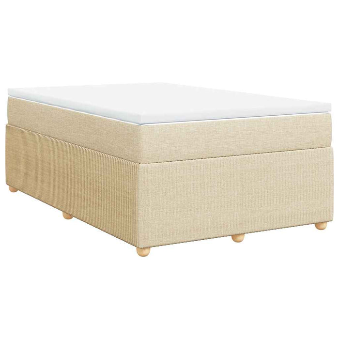 Pat box spring cu saltea, crem, 120x200 cm, textil - WALTI WALTI