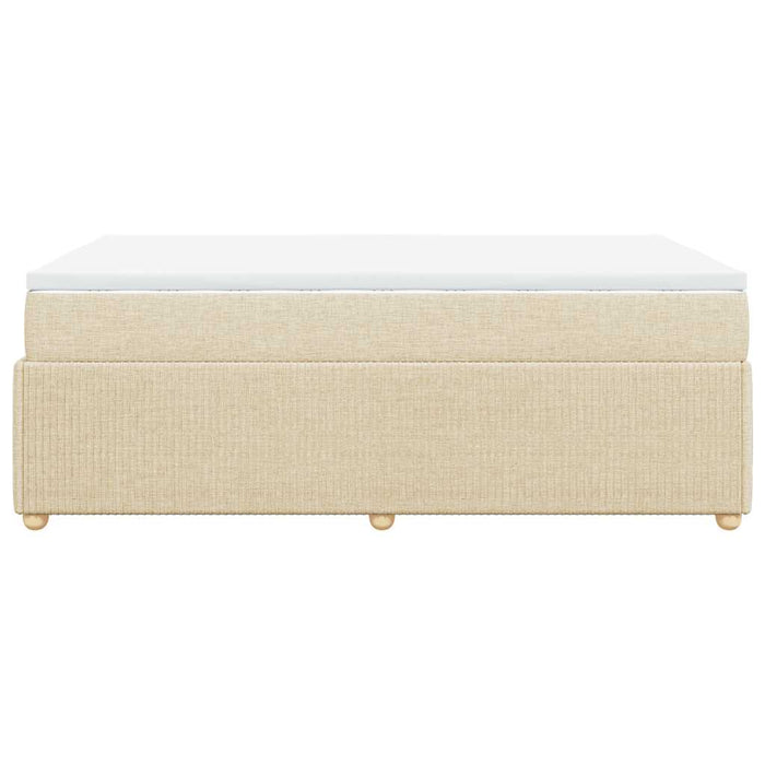 Pat box spring cu saltea, crem, 120x200 cm, textil - WALTI WALTI