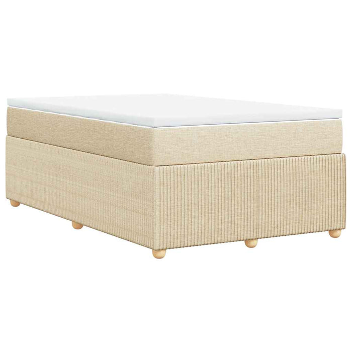 Pat box spring cu saltea, crem, 120x200 cm, textil - WALTI WALTI