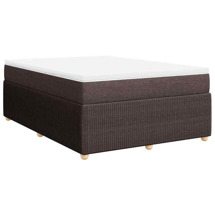 Pat box spring cu saltea, maro închis, 140x200 cm, textil - WALTI WALTI