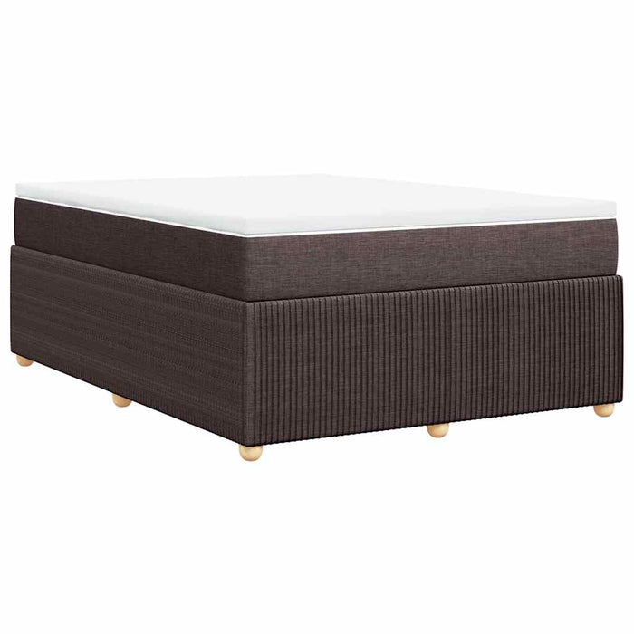 Pat box spring cu saltea, maro închis, 140x200 cm, textil - WALTI WALTI