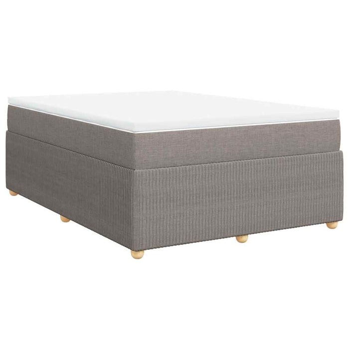 Pat box spring cu saltea, gri taupe, 140x200 cm, textil - WALTI WALTI
