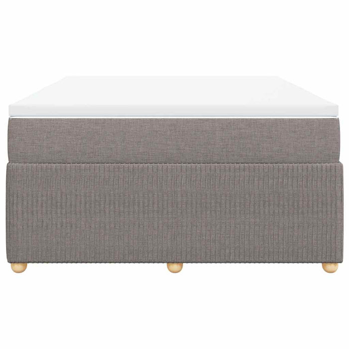 Pat box spring cu saltea, gri taupe, 140x200 cm, textil - WALTI WALTI