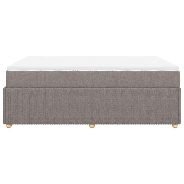 Pat box spring cu saltea, gri taupe, 140x200 cm, textil - WALTI WALTI