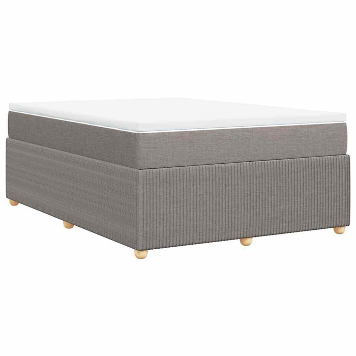 Pat box spring cu saltea, gri taupe, 140x200 cm, textil - WALTI WALTI