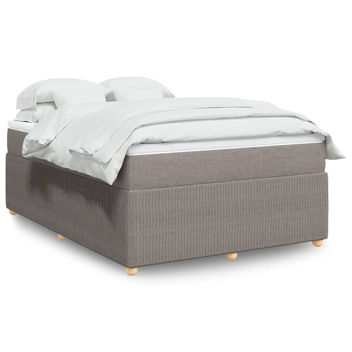 Pat box spring cu saltea, gri taupe, 140x200 cm, textil - WALTI WALTI