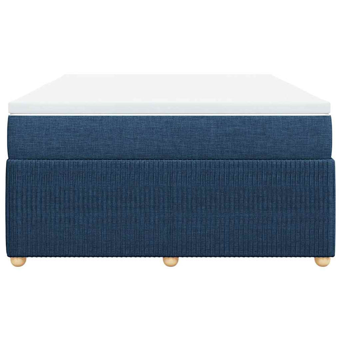 Pat box spring cu saltea, albastru, 140x200 cm, textil - WALTI WALTI