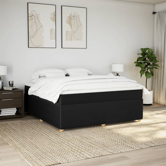 Pat box spring cu saltea, negru, 180x200 cm, catifea - WALTI WALTI