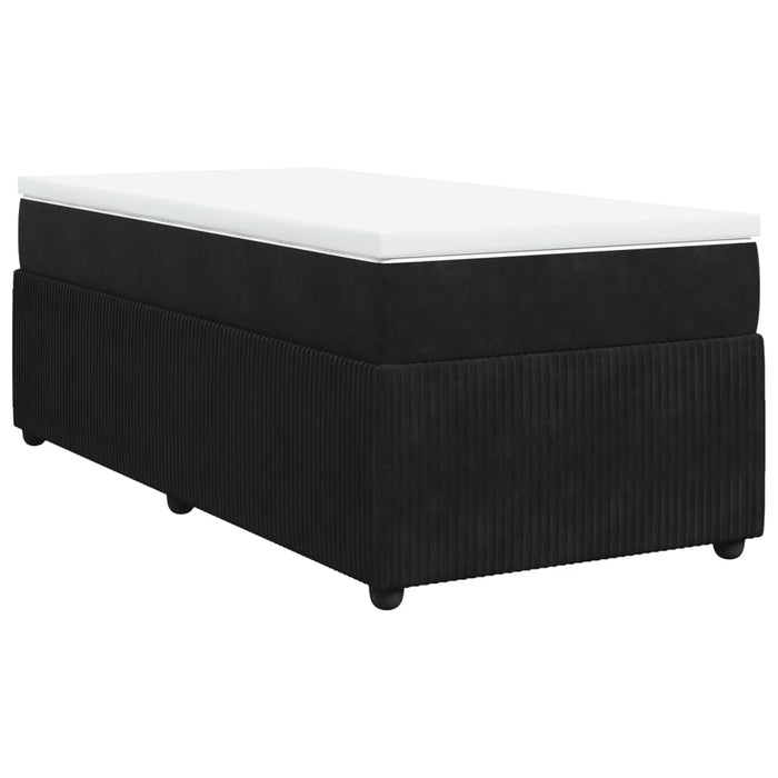 Pat box spring cu saltea, negru, 80x200 cm, catifea - WALTI WALTI