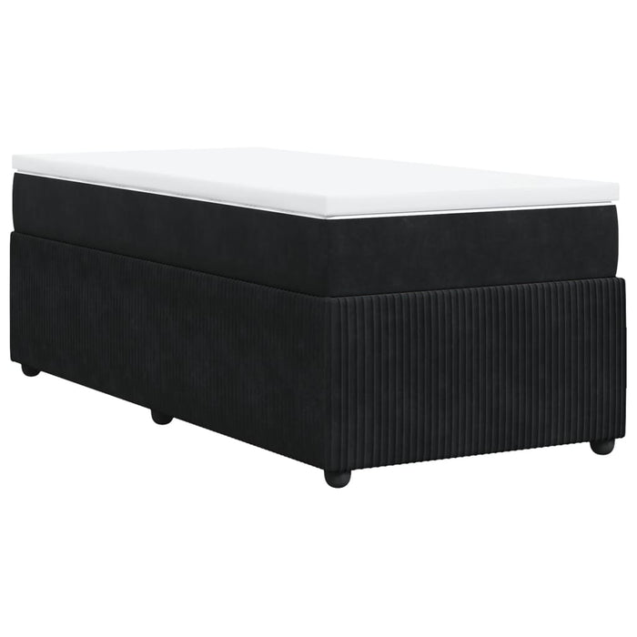 Pat box spring cu saltea, negru, 80x200 cm, catifea - WALTI WALTI